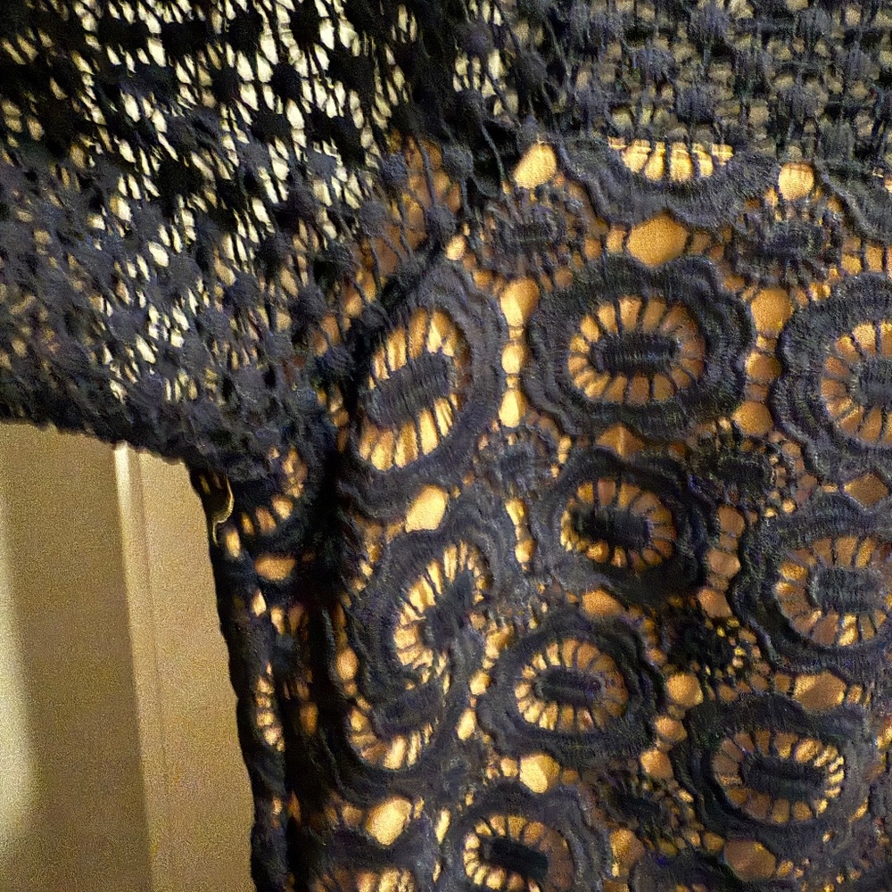 Navy Blue Lace Cocktail Dress - Picture 6 of 11